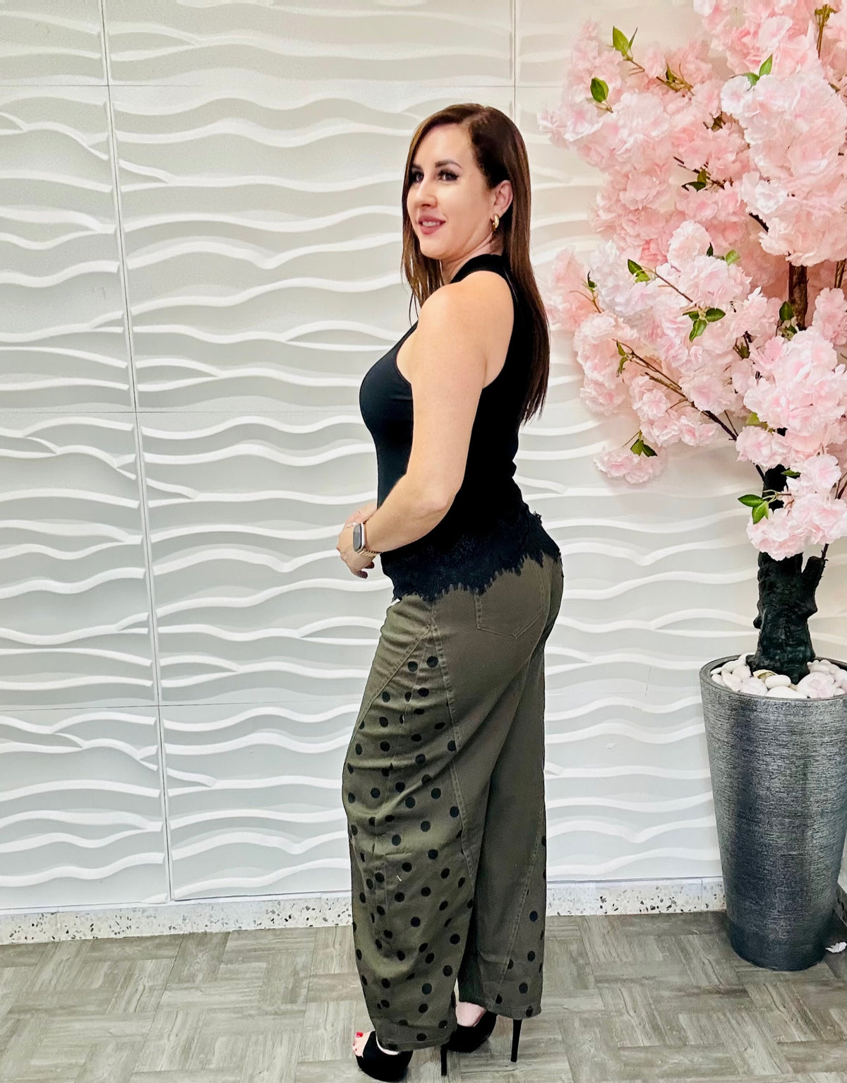 Olive polka barrel