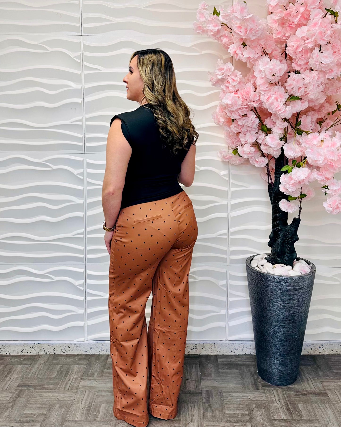 Camel polka pant