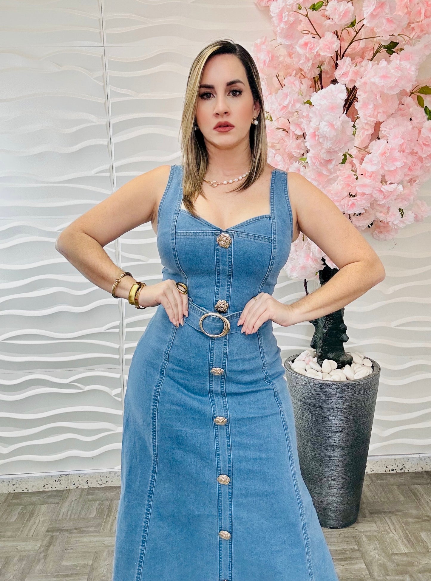 Denim maxi dress