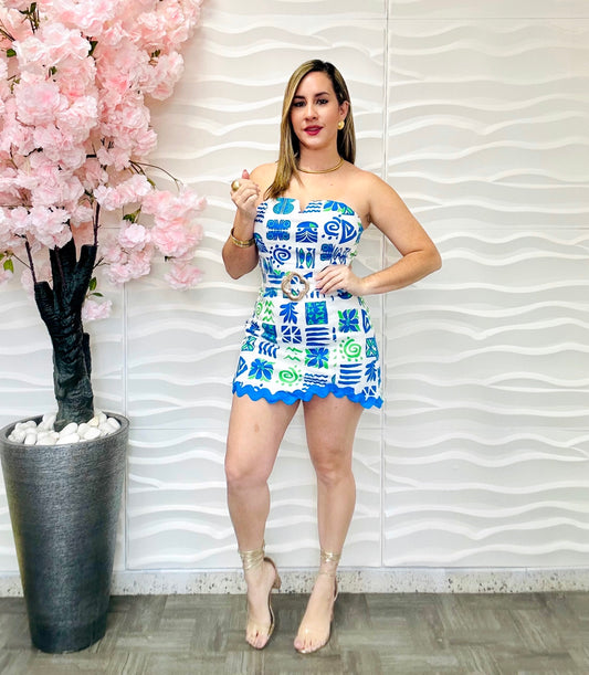 Aixa blue romper
