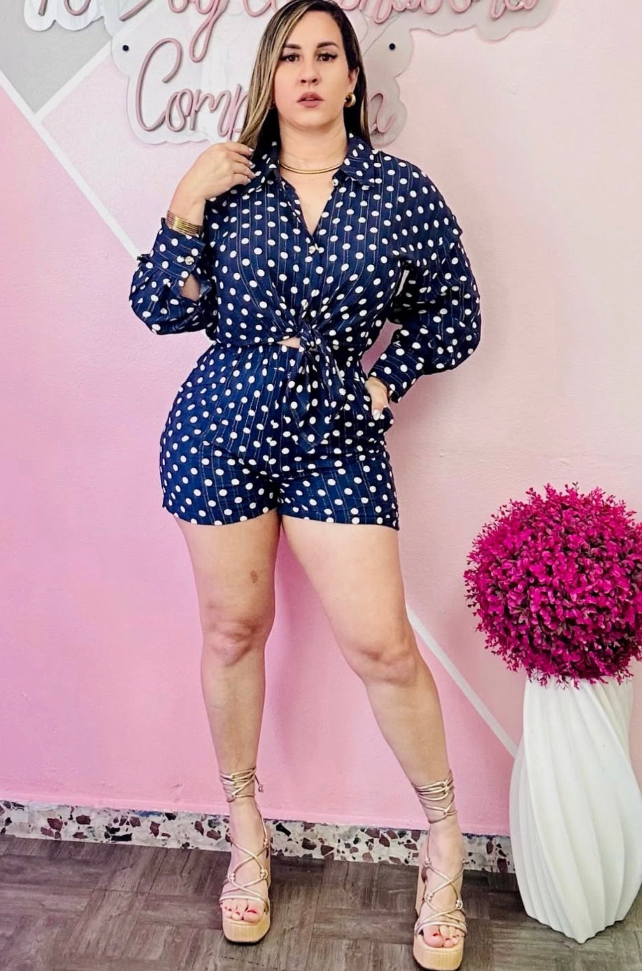 Polka dots Navy set