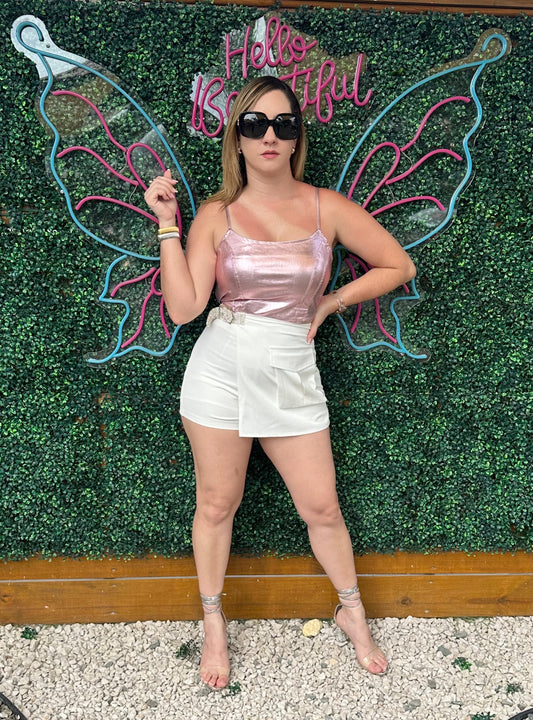 Metallic pink top