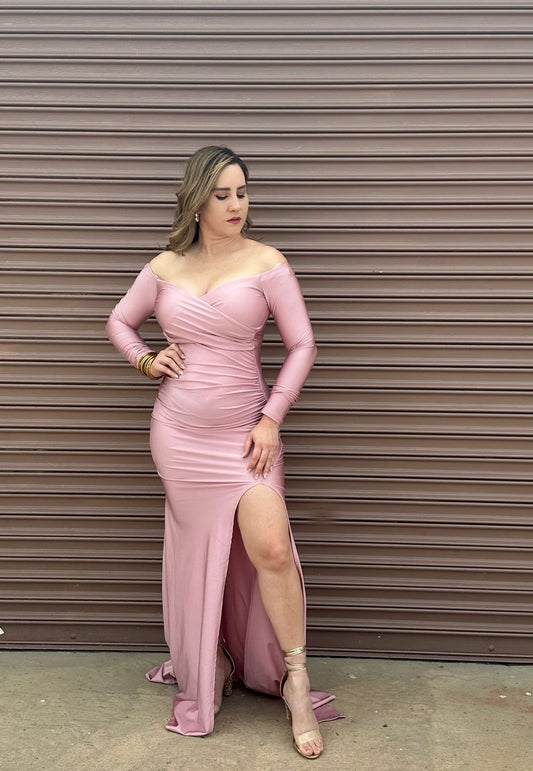 Pink long dress