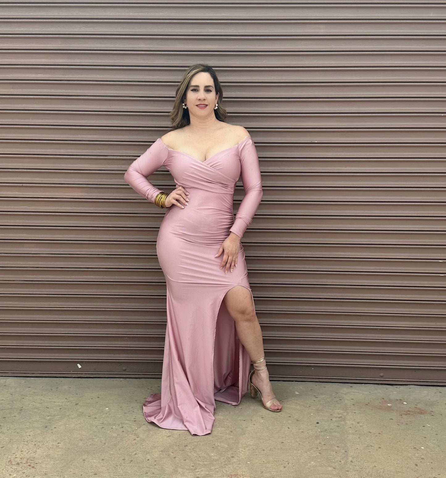 Pink long dress